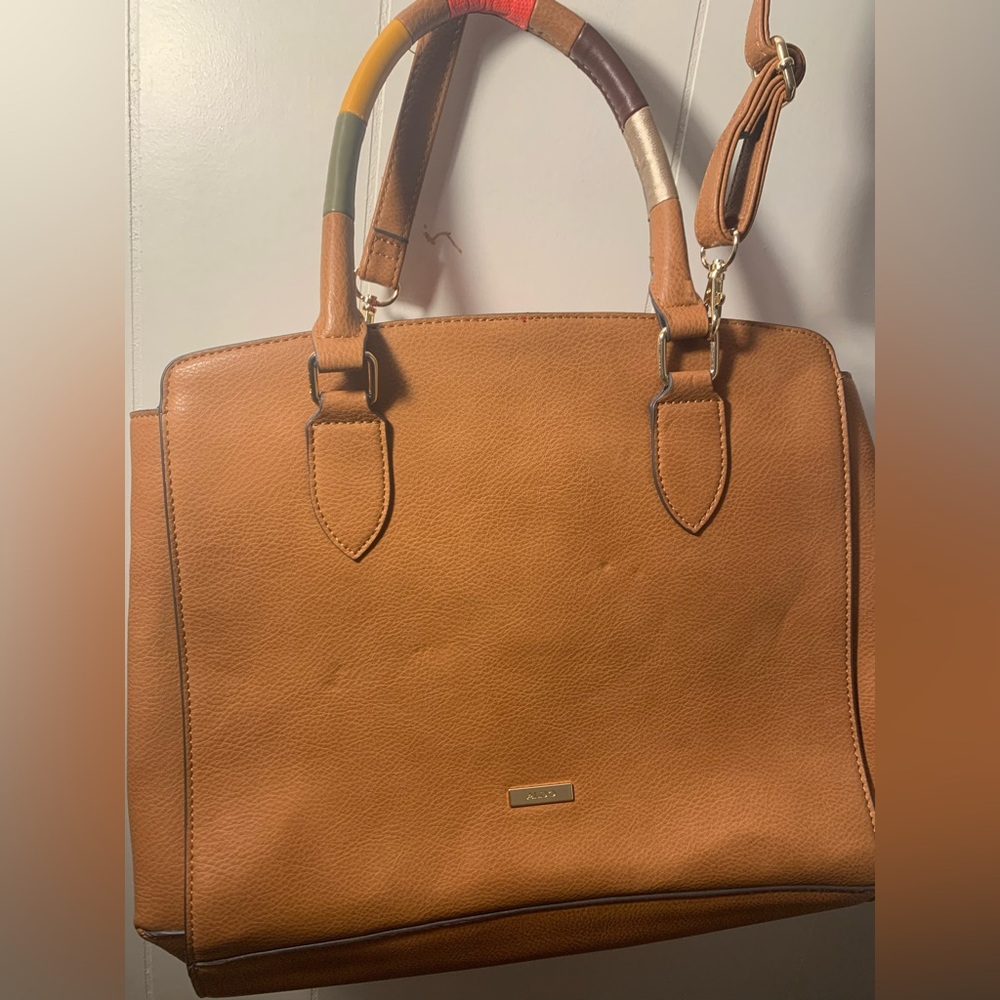 Aldo Tan Structured Leather Tote